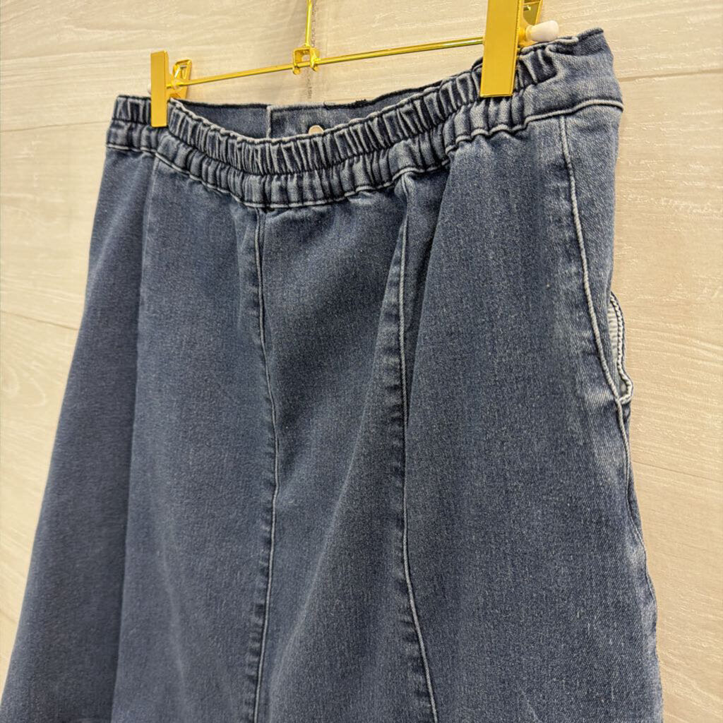 Kancy Kole Denim Midi Skirt Medium