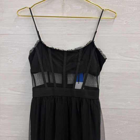 Showpo Black Corset Top Tiered Skirt Maxi Dress 4