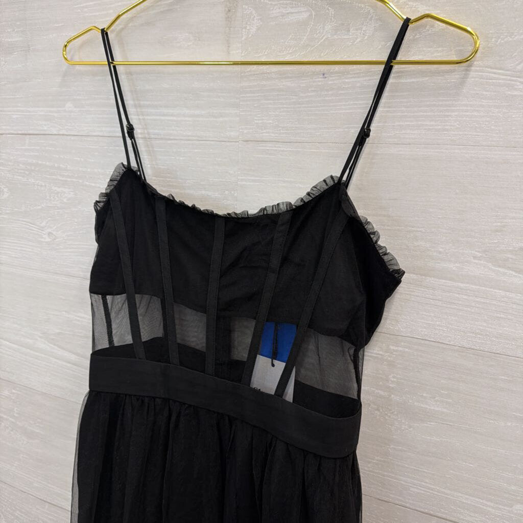 Showpo Black Corset Top Tiered Skirt Maxi Dress 4
