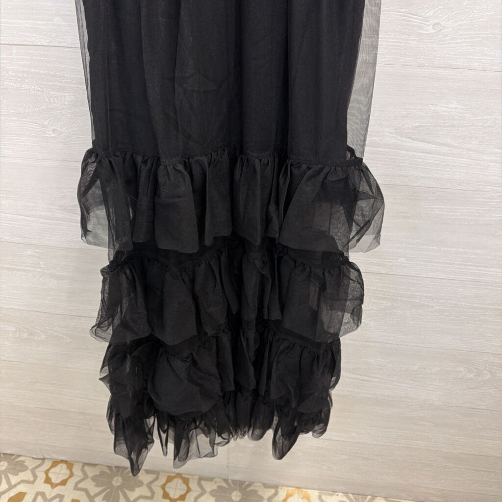 Showpo Black Corset Top Tiered Skirt Maxi Dress 4
