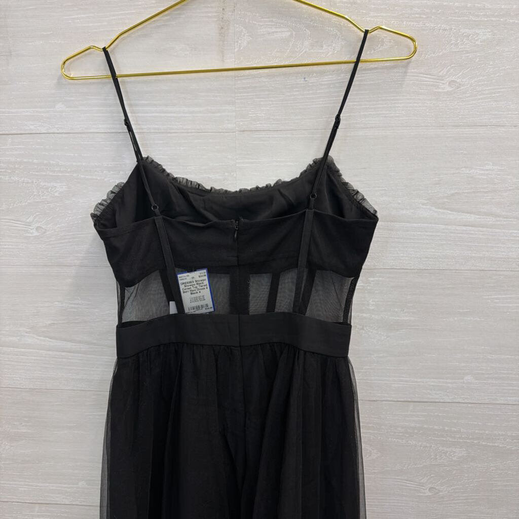 Showpo Black Corset Top Tiered Skirt Maxi Dress 4