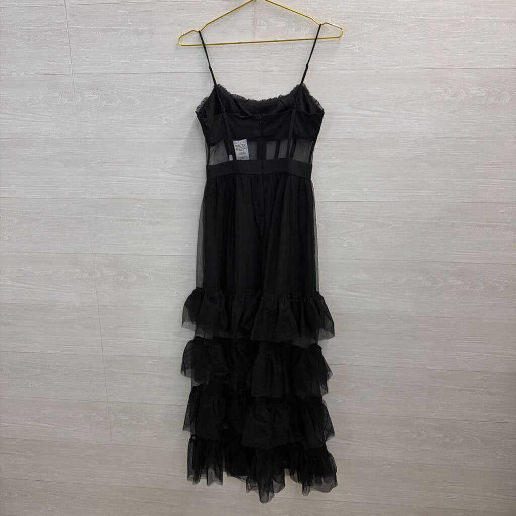 Showpo Black Corset Top Tiered Skirt Maxi Dress 4