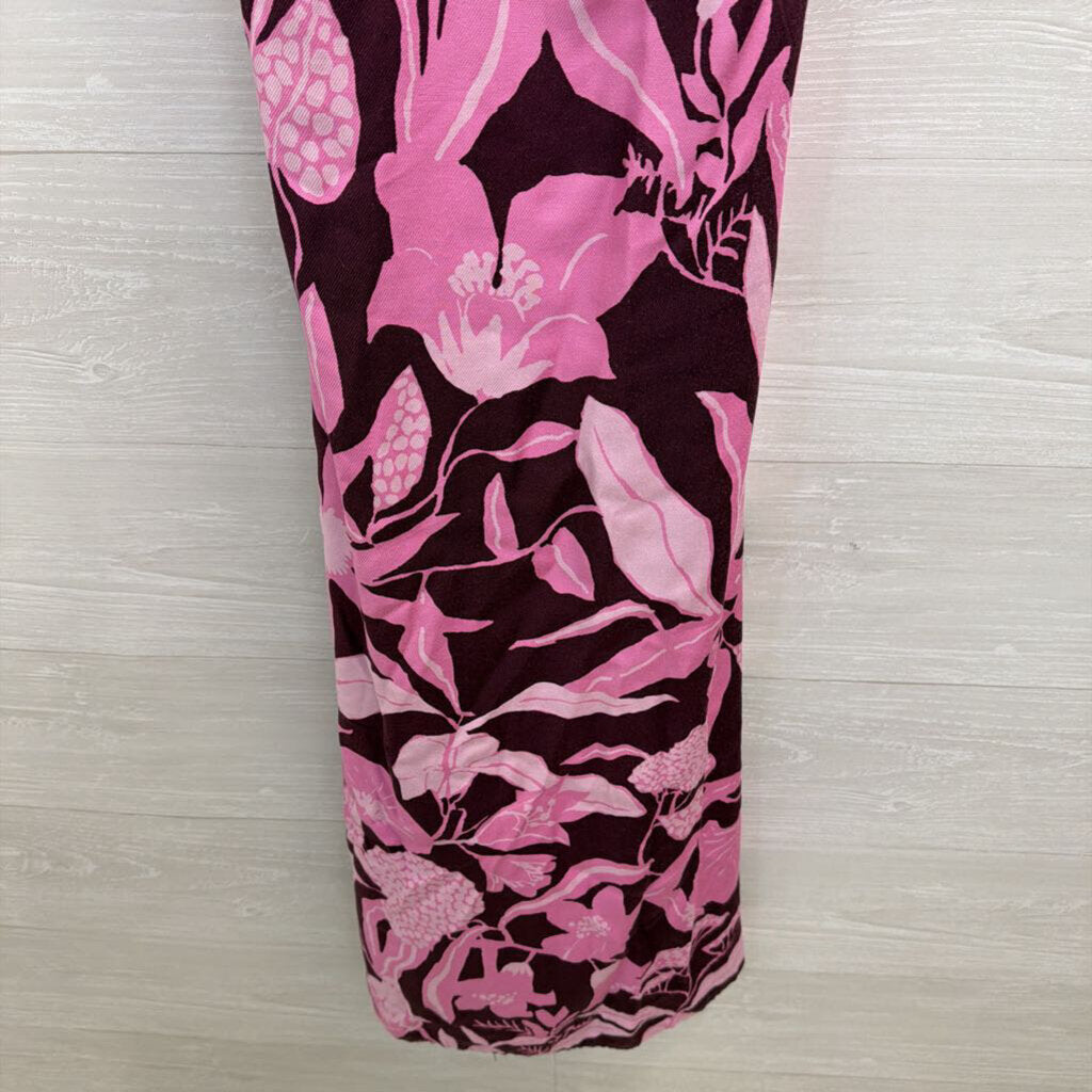 Jo Faulkner X Maeve Burgundy/ Pink Print Strapless Maxi Dress 4
