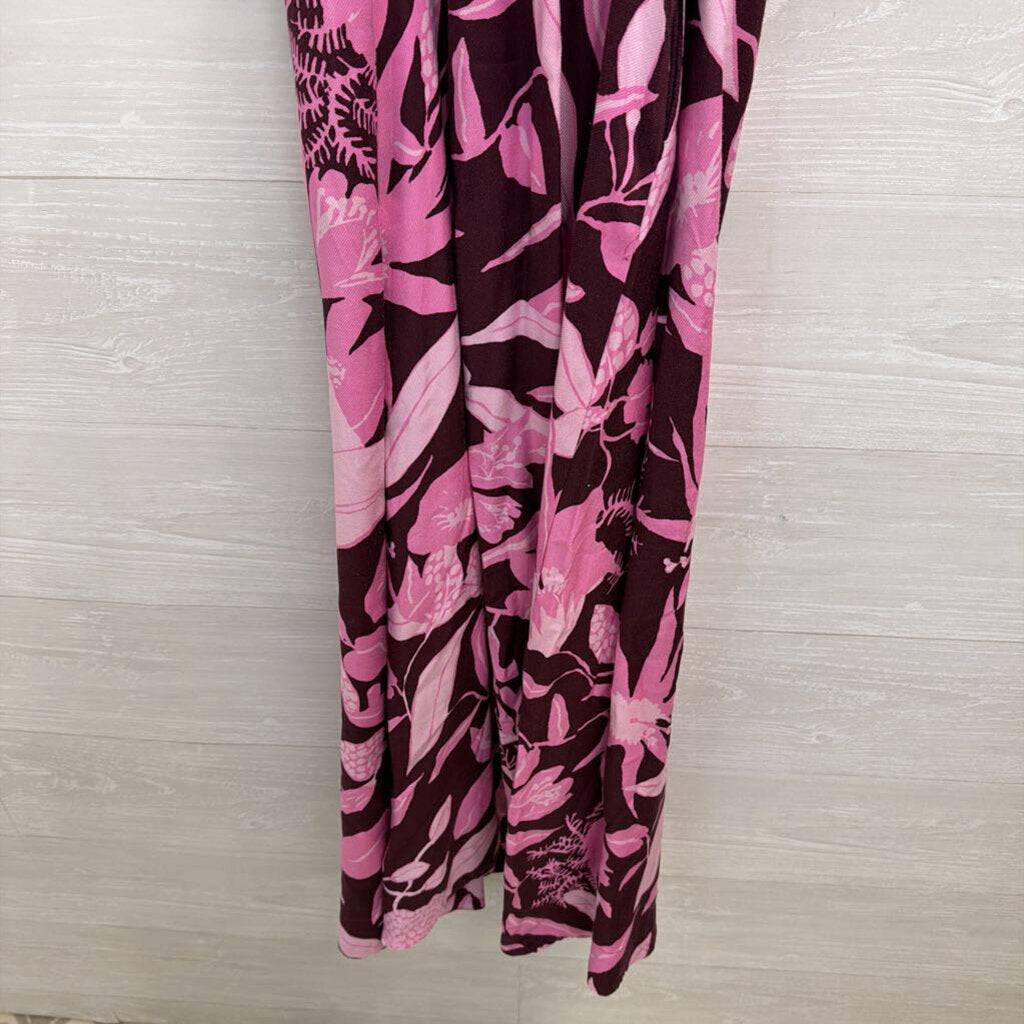 Jo Faulkner X Maeve Burgundy/ Pink Print Strapless Maxi Dress 4