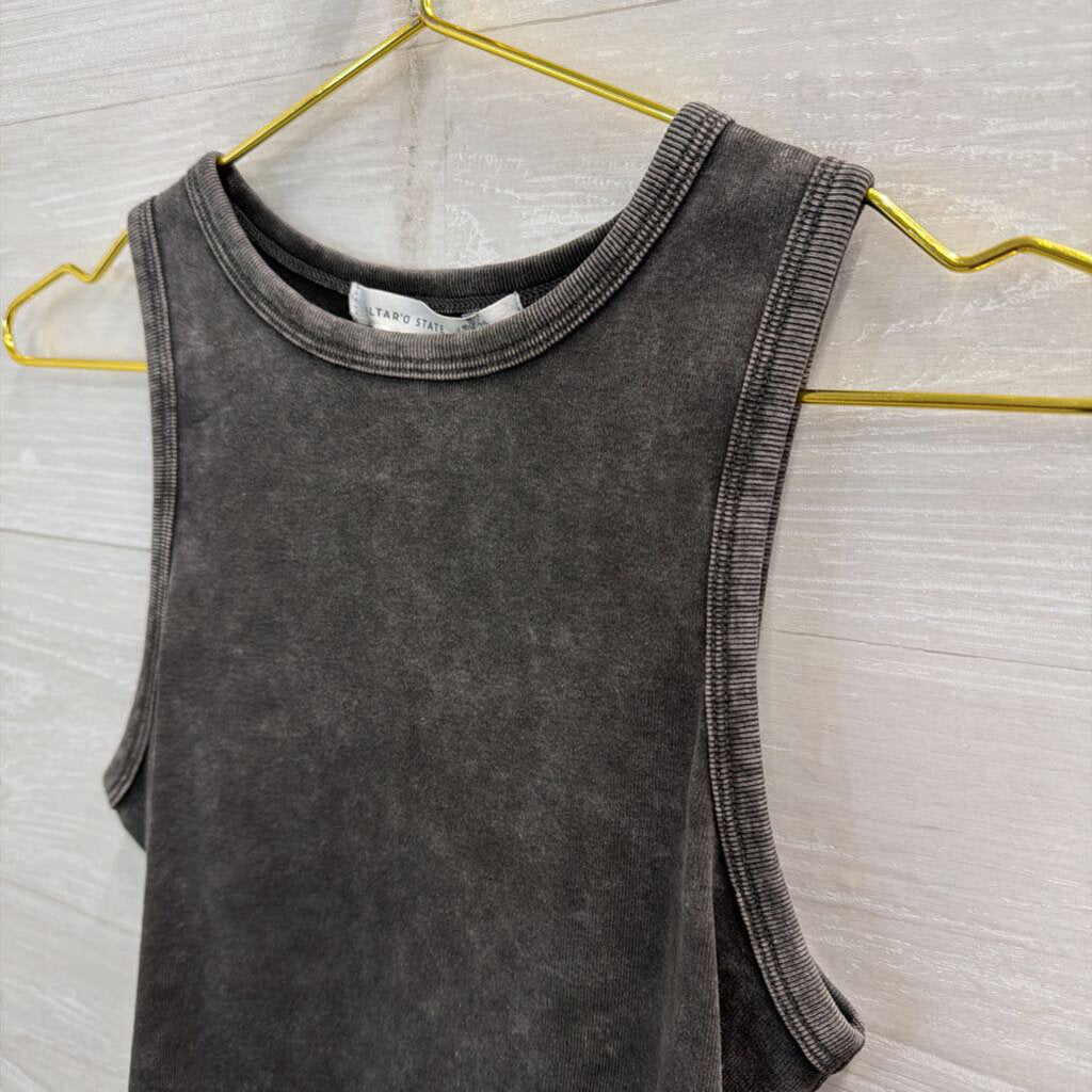 Altar'd State Grey Cropped Tie Back Tank Top Small