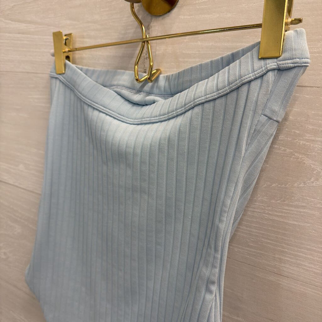 Mikoh Blue Ribbed Strapless Bodysuit Small