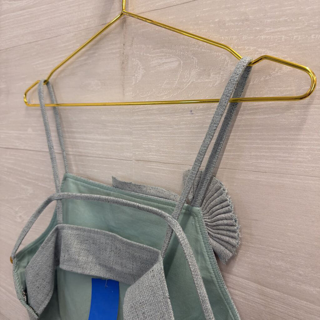 Ronny Kobo Blue Cropped Side Bow Tank Top 8