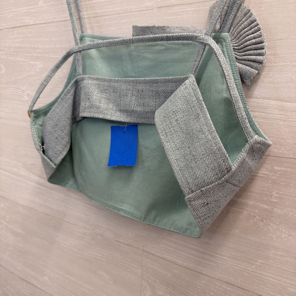 Ronny Kobo Blue Cropped Side Bow Tank Top 8