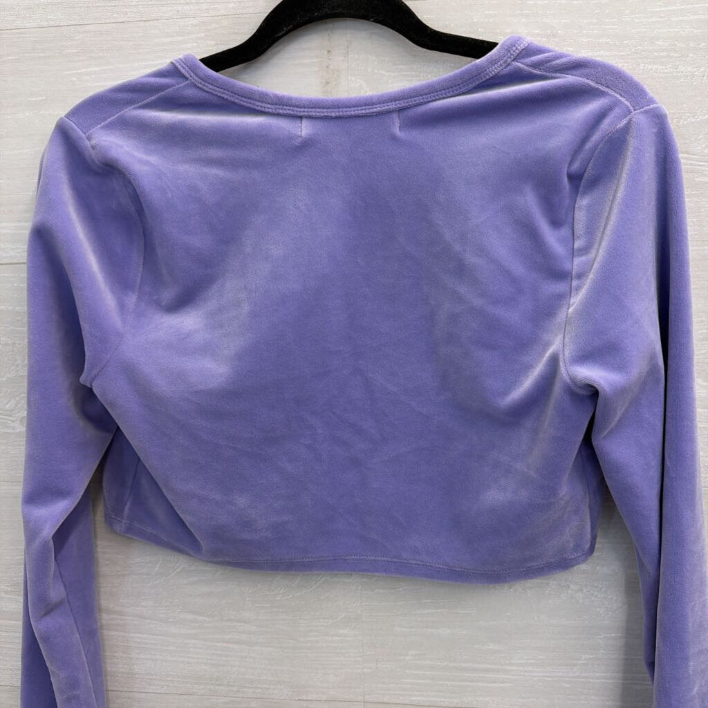 Juicy Couture Purple Velour Cropped Long Sleeve Top/ Pants Tracksuit Small