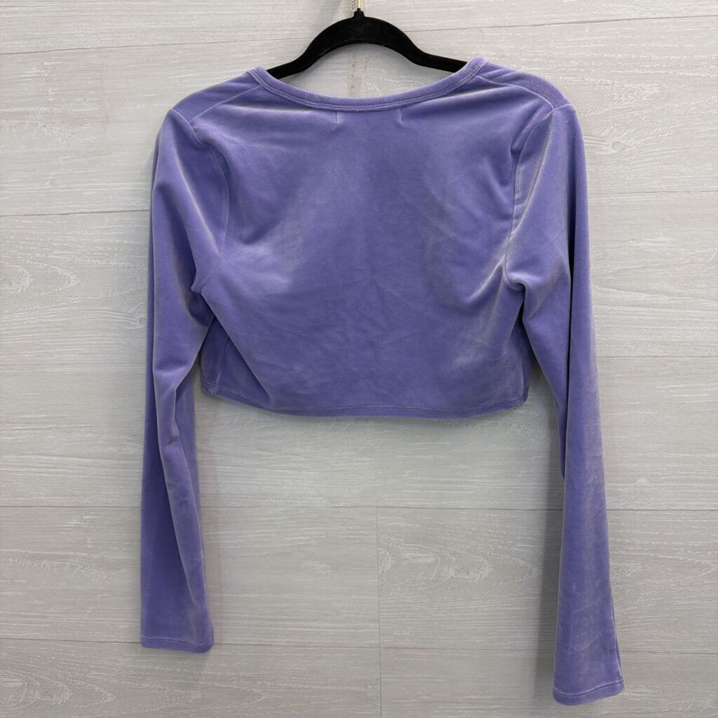 Juicy Couture Purple Velour Cropped Long Sleeve Top/ Pants Tracksuit Small