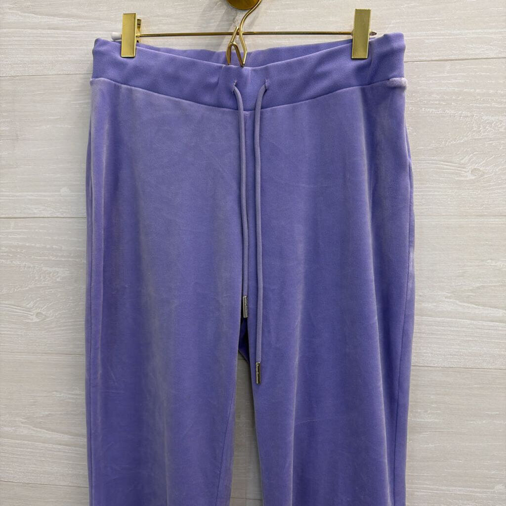 Juicy Couture Purple Velour Cropped Long Sleeve Top/ Pants Tracksuit Small