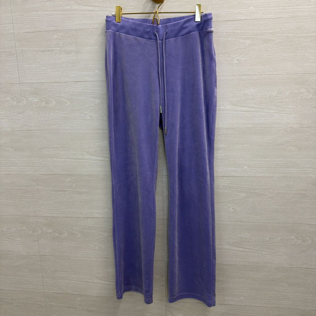 Juicy Couture Purple Velour Cropped Long Sleeve Top/ Pants Tracksuit Small