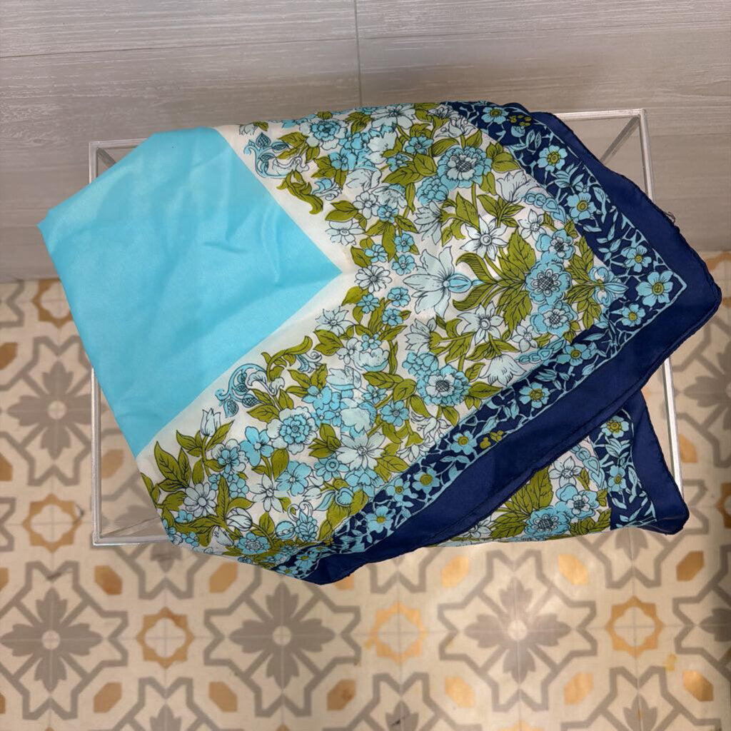 Blue Print Square Scarf