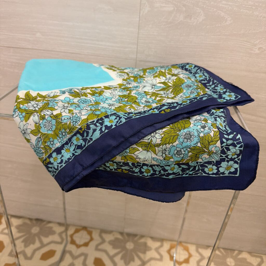 Blue Print Square Scarf