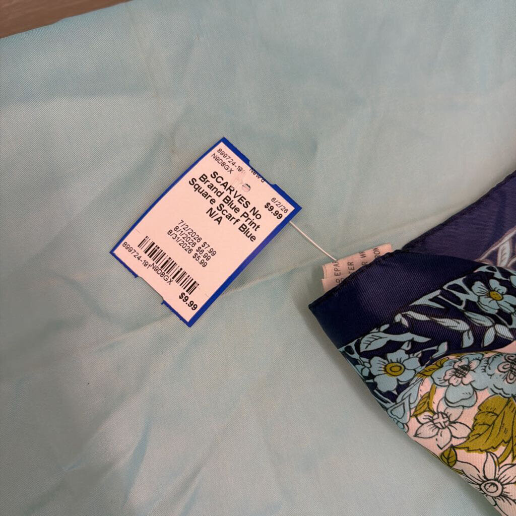 Blue Print Square Scarf