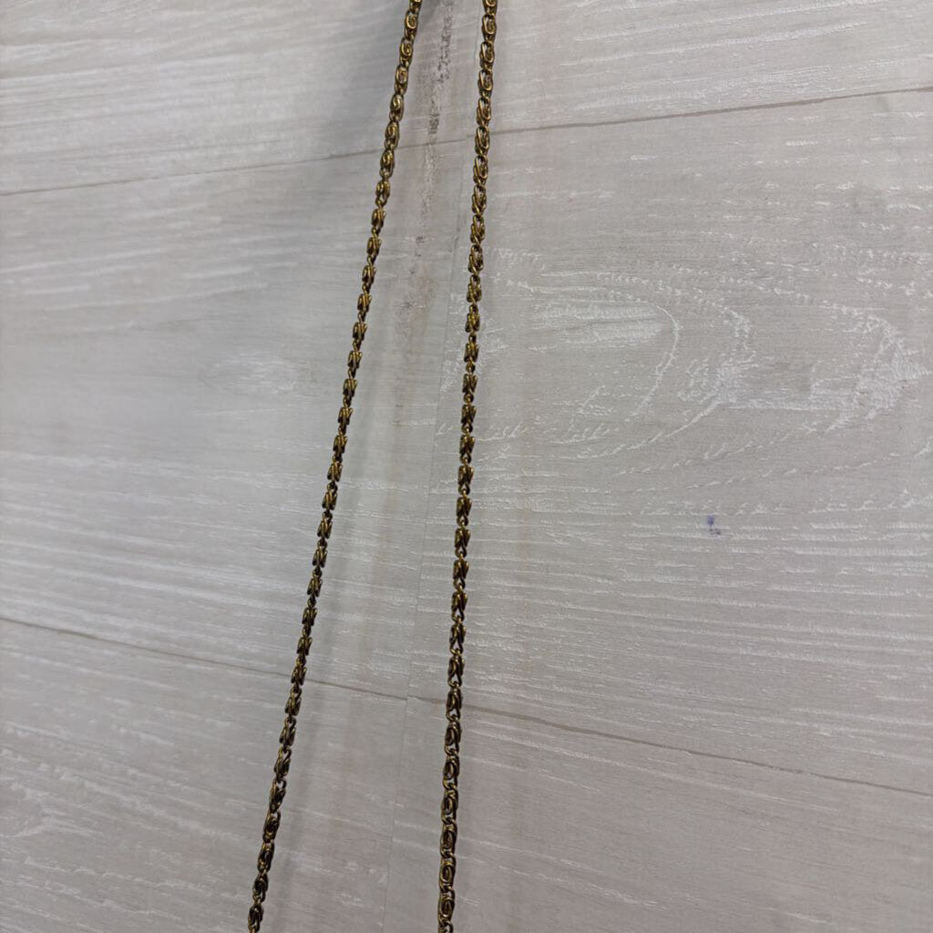La Regale Gold Beaded Kisslock Crossbody Purse