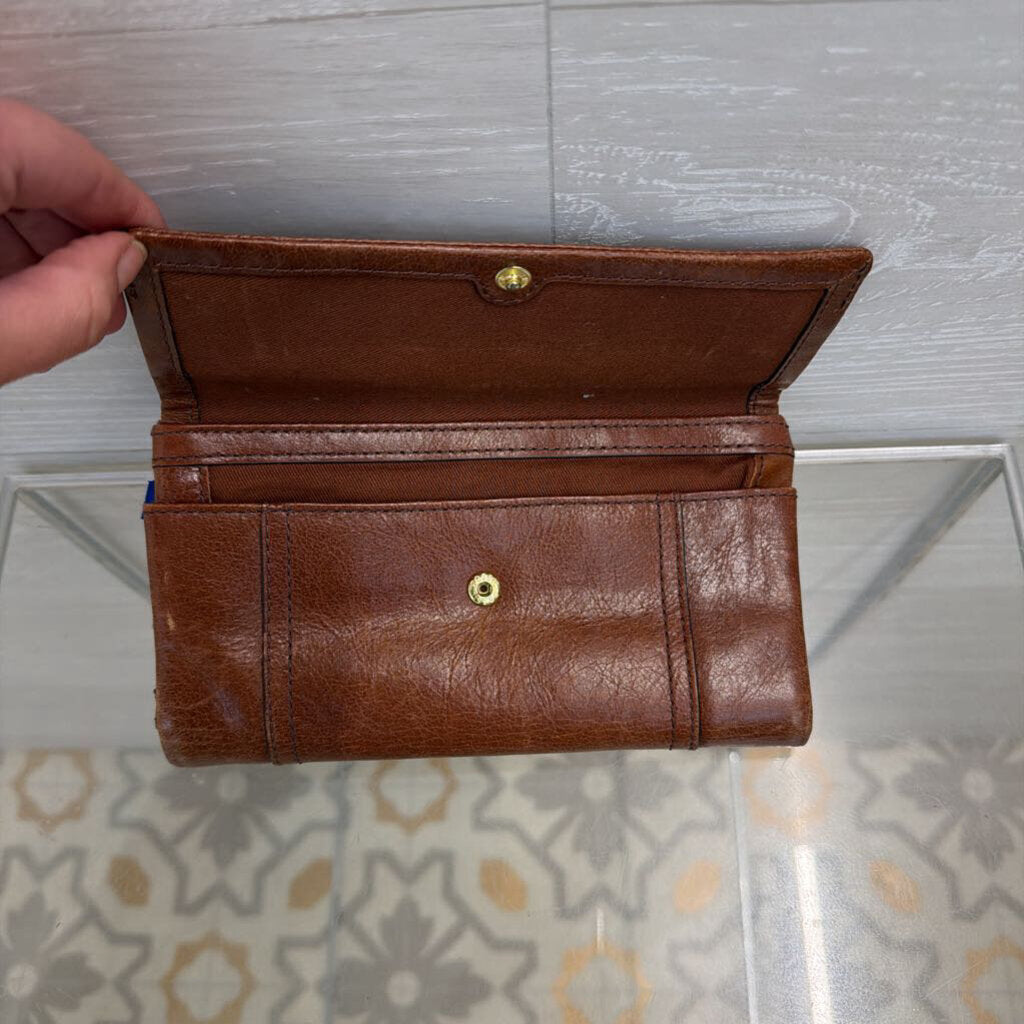 Fossil Brown Leather Ellis Clutch Wallet
