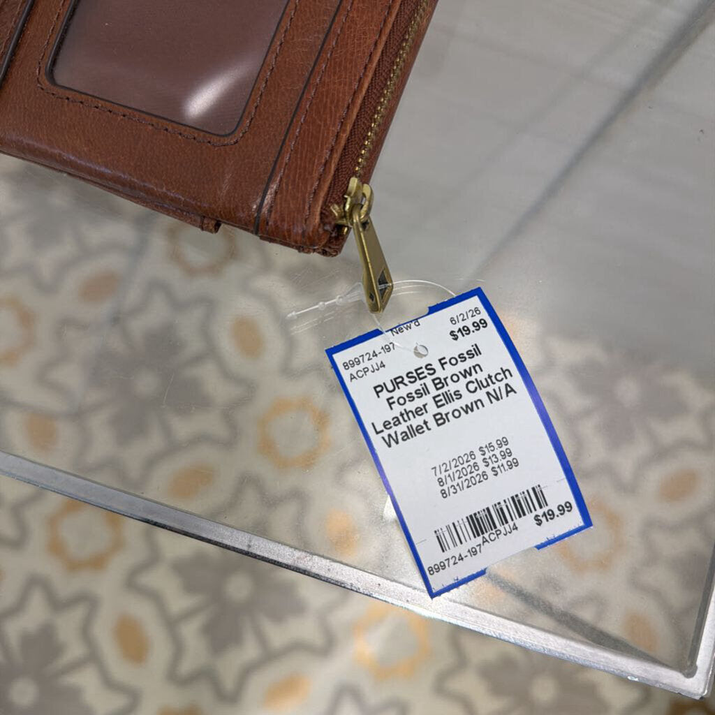 Fossil Brown Leather Ellis Clutch Wallet