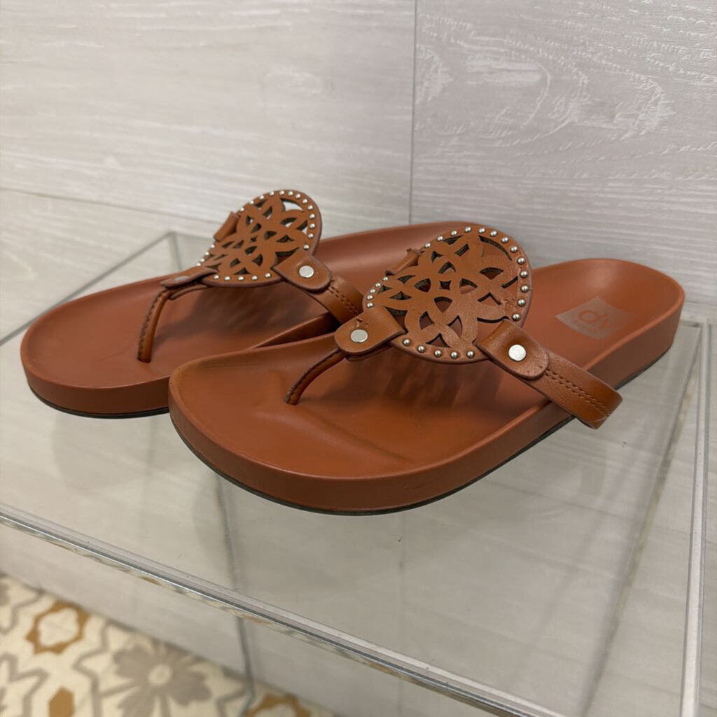 Dolce Vita Brown Leather Pandora Footbed Sandals 8