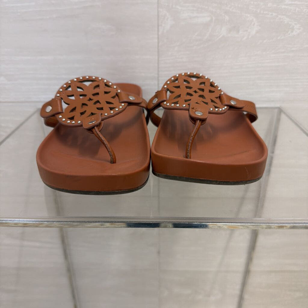 Dolce Vita Brown Leather Pandora Footbed Sandals 8
