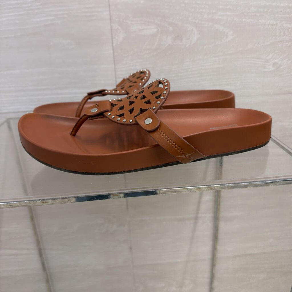 Dolce Vita Brown Leather Pandora Footbed Sandals 8