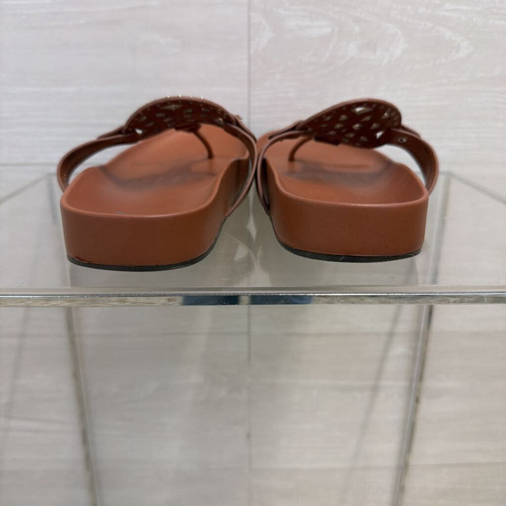 Dolce Vita Brown Leather Pandora Footbed Sandals 8
