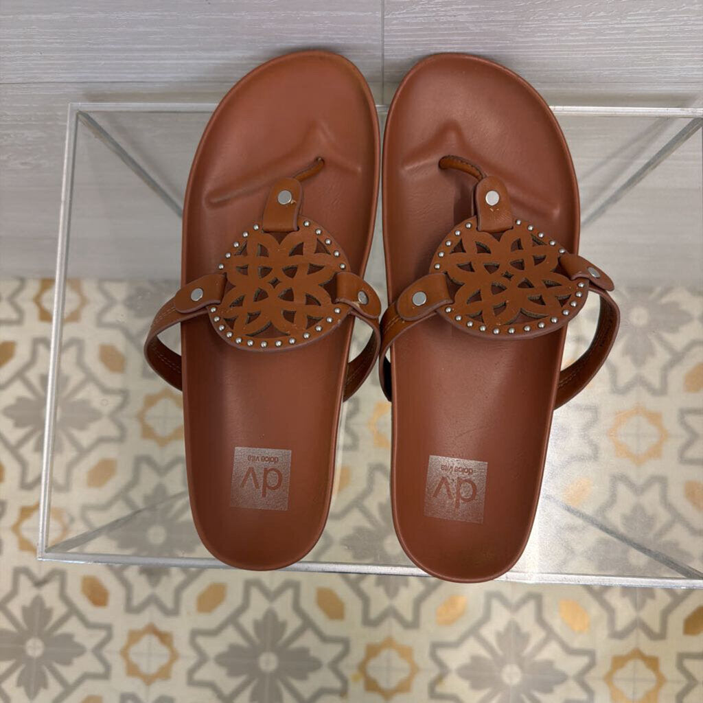 Dolce Vita Brown Leather Pandora Footbed Sandals 8