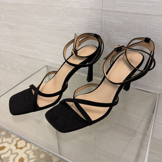 Black Strappy Heels 8