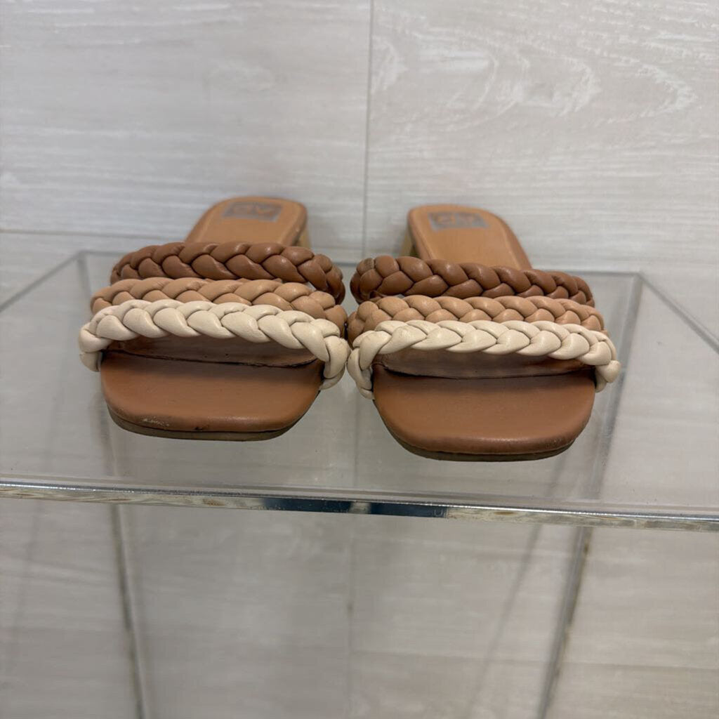 Dolce Vita Brown Natori Braided Block Heel Sandals 8