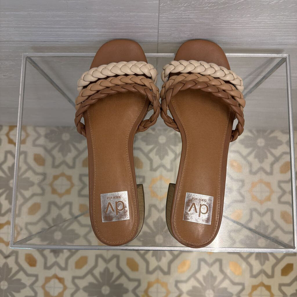 Dolce Vita Brown Natori Braided Block Heel Sandals 8