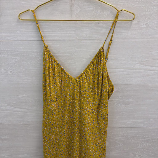 Yellow/ Multi Floral Print Maxi Dress Medium