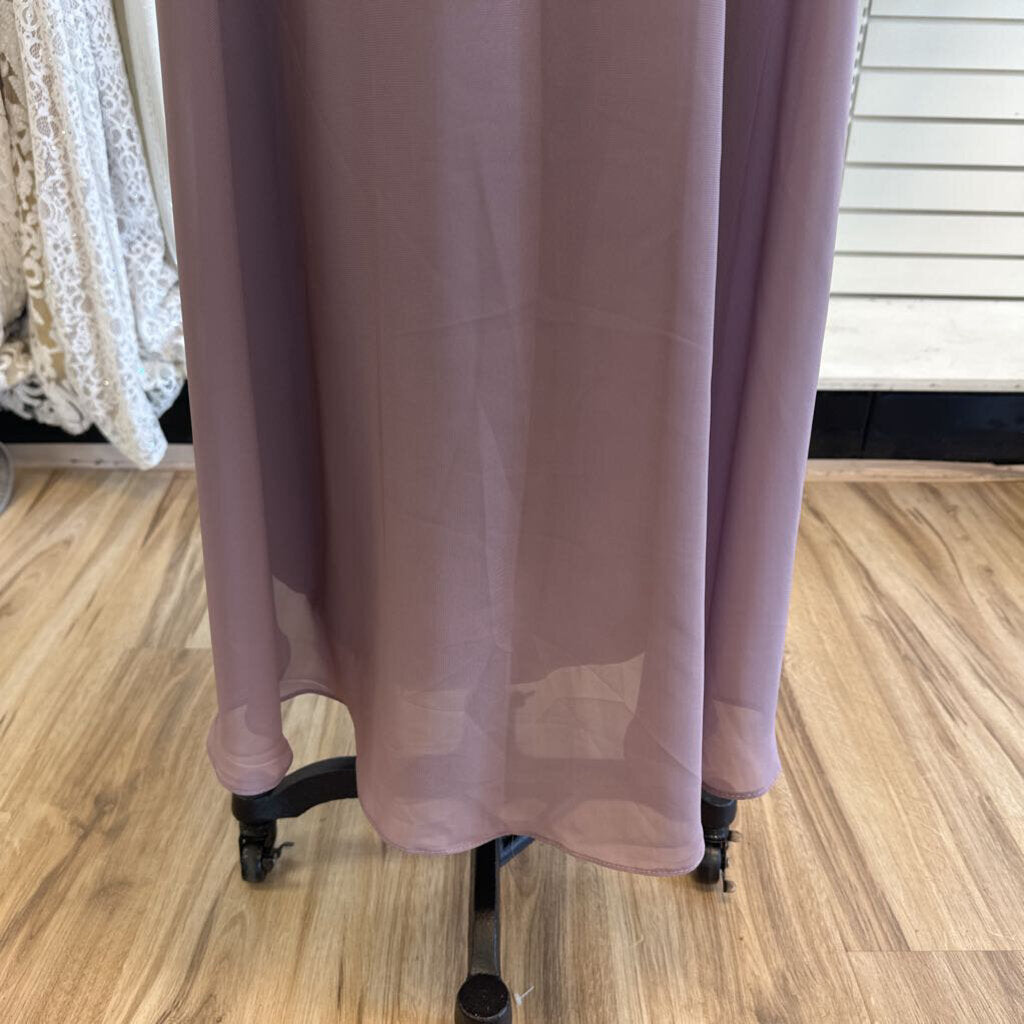 Purple Lace Long SLeeve Long Formal Dress 18W