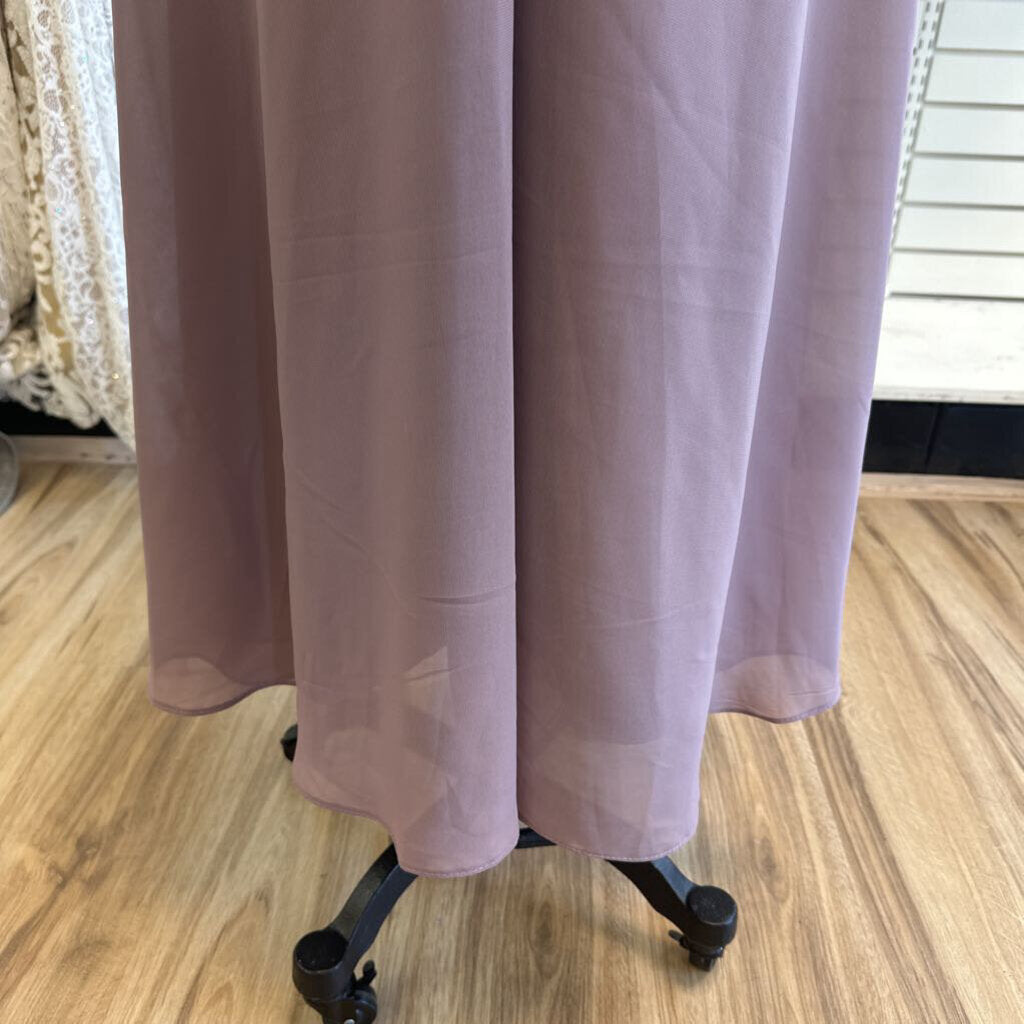 Purple Lace Long SLeeve Long Formal Dress 18W