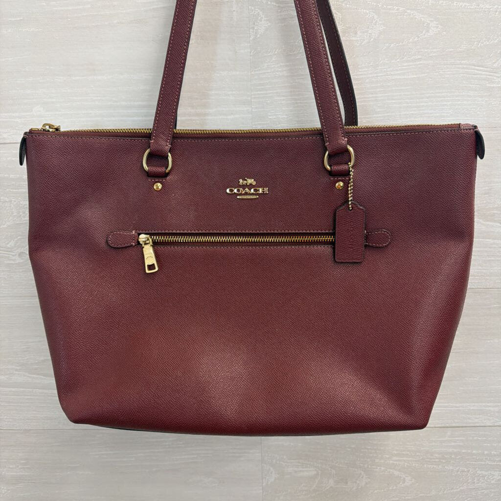 Coach Burgundy Leather Gallery Tote Purse