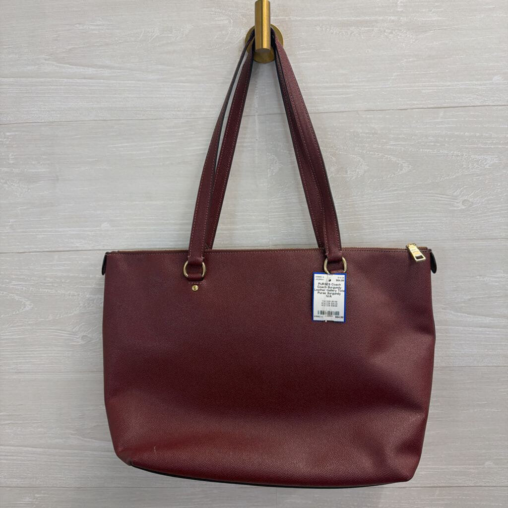 Coach Burgundy Leather Gallery Tote Purse