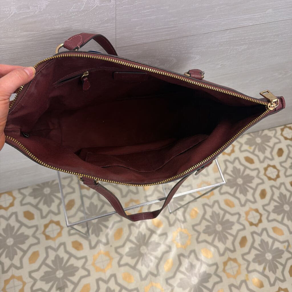 Coach Burgundy Leather Gallery Tote Purse