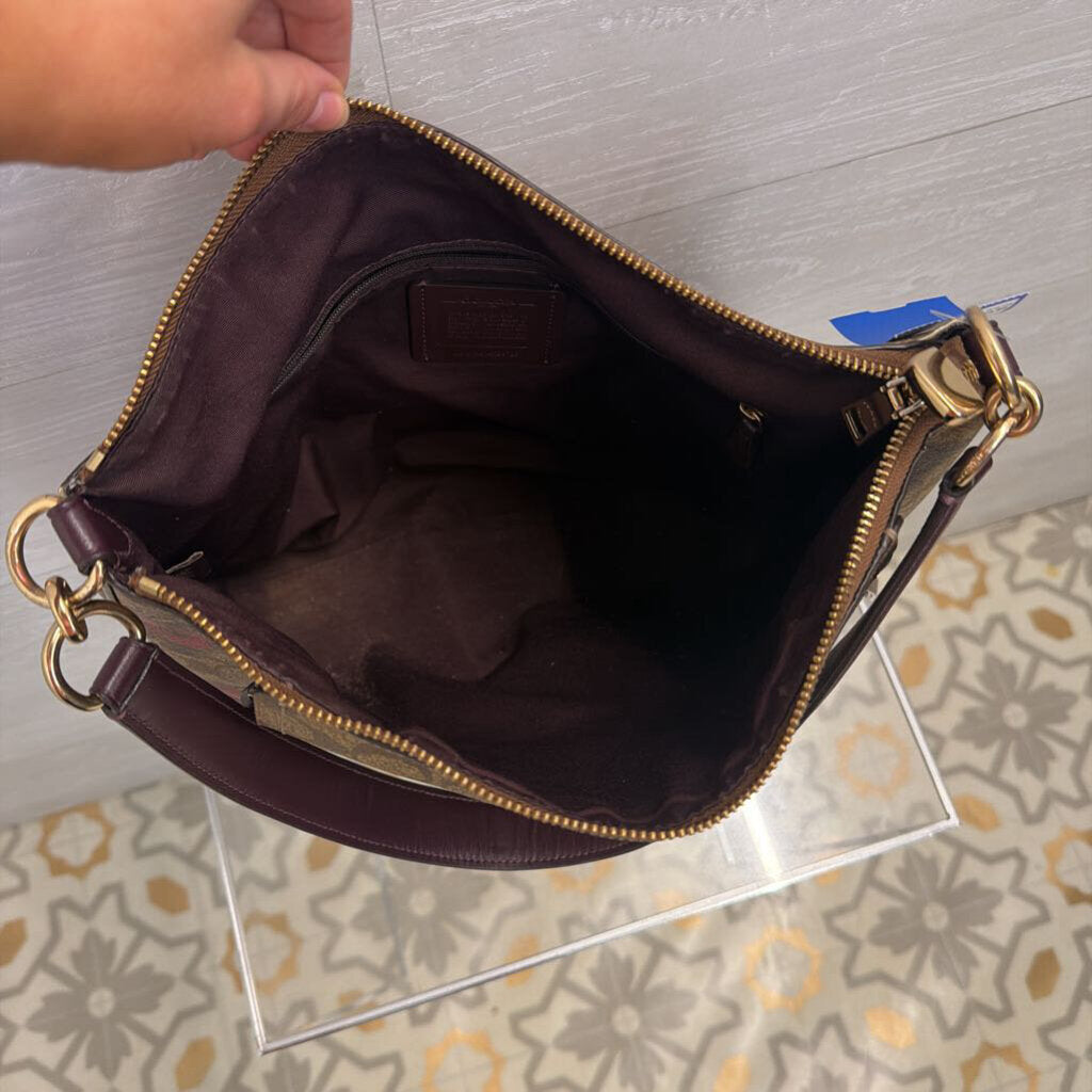 Coach Brown/ Multi Marlon Hobo Purse