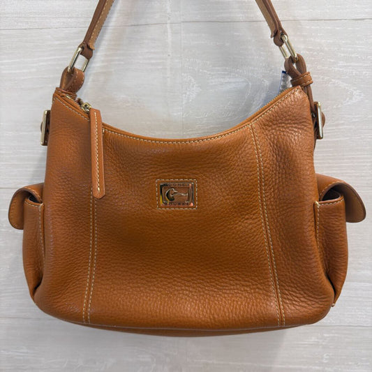 Dooney and Bourke Brown Pebbled Leather Pocket Sac Purse