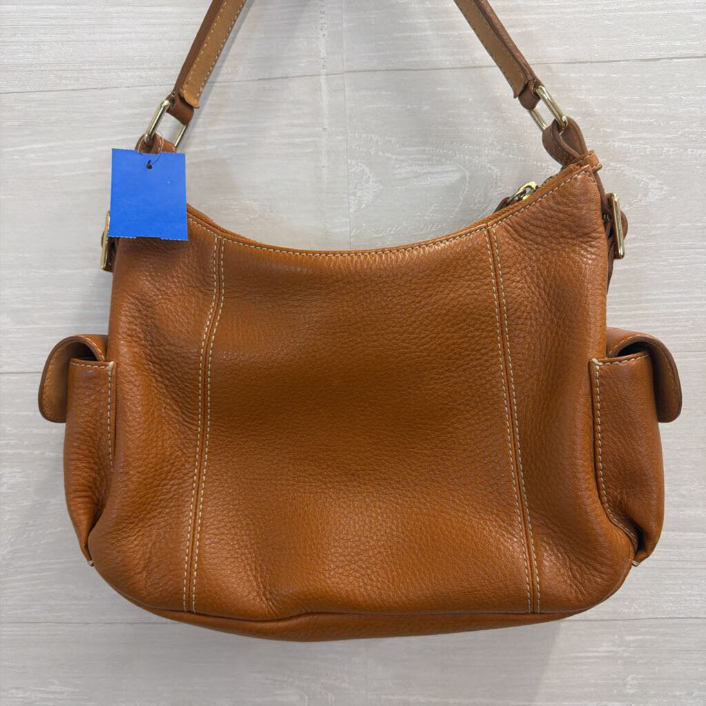 Dooney and Bourke Brown Pebbled Leather Pocket Sac Purse