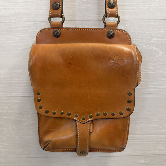 Patricia Nash Brown Leather Studded Detail Crossbody Purse