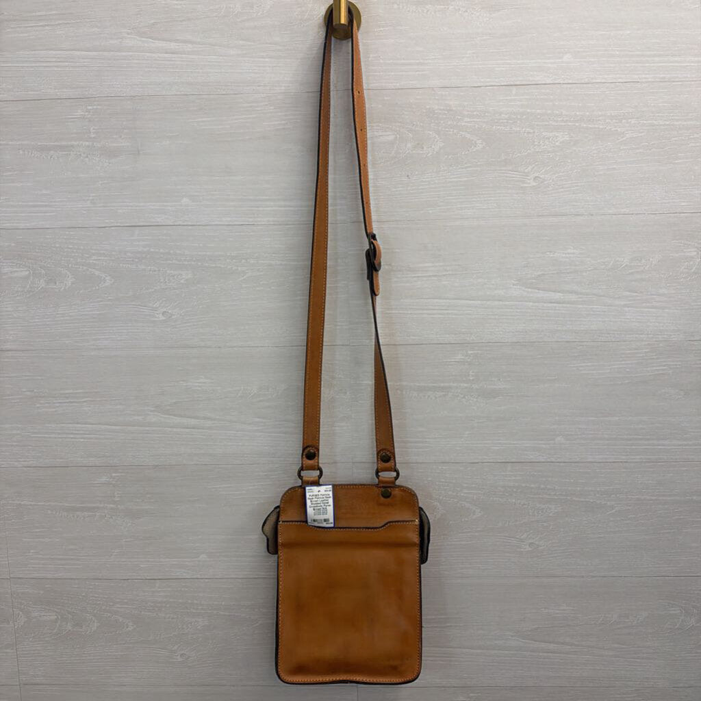 Patricia Nash Brown Leather Studded Detail Crossbody Purse