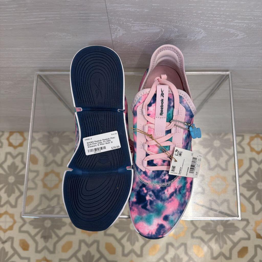 Reebok Pink/ Multi Print Daily Fit DMX Sneakers 10