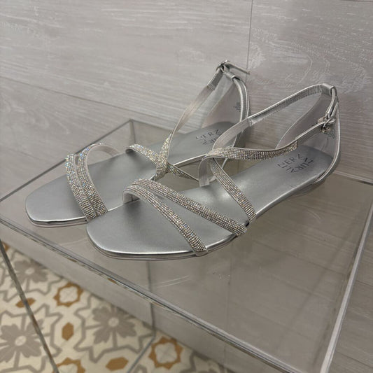 Naturalizer Silver Rhinestone Strappy Sicily Sandals 10