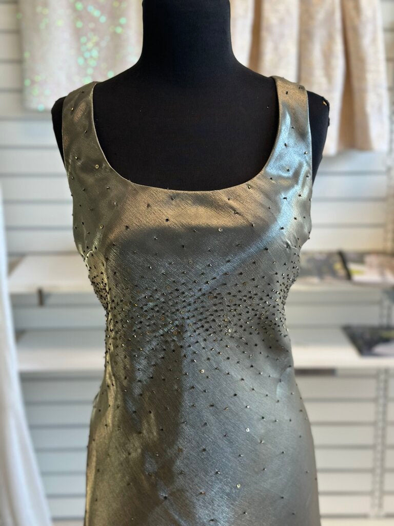 Alex Evenings Green Sheen Beaded Detail Long Formal Dress With Jacket 8