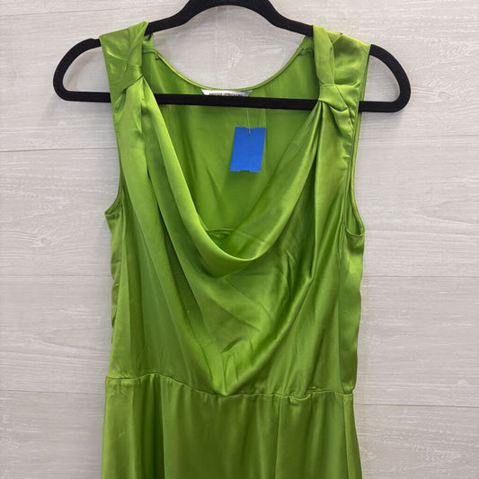 Amanda Uprichard Green Silky Cowl Neck Sleeveless Dress Medium