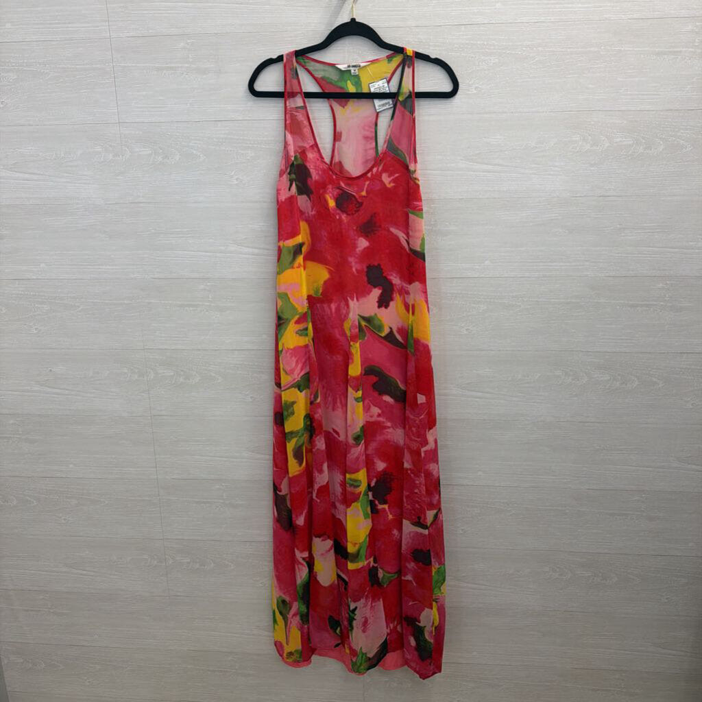 BB Dakota Pink/ Multi Print Maxi Dress Medium