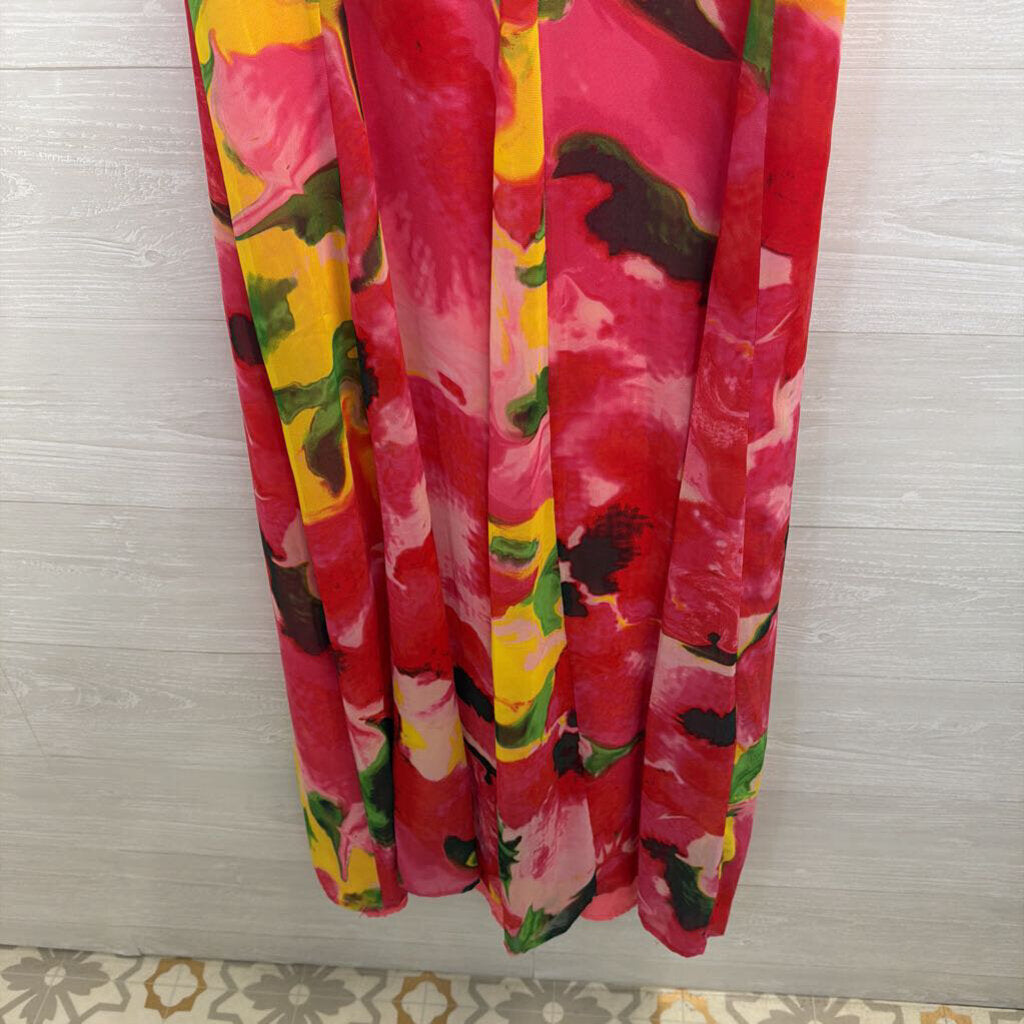 BB Dakota Pink/ Multi Print Maxi Dress Medium