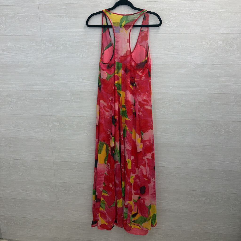 BB Dakota Pink/ Multi Print Maxi Dress Medium