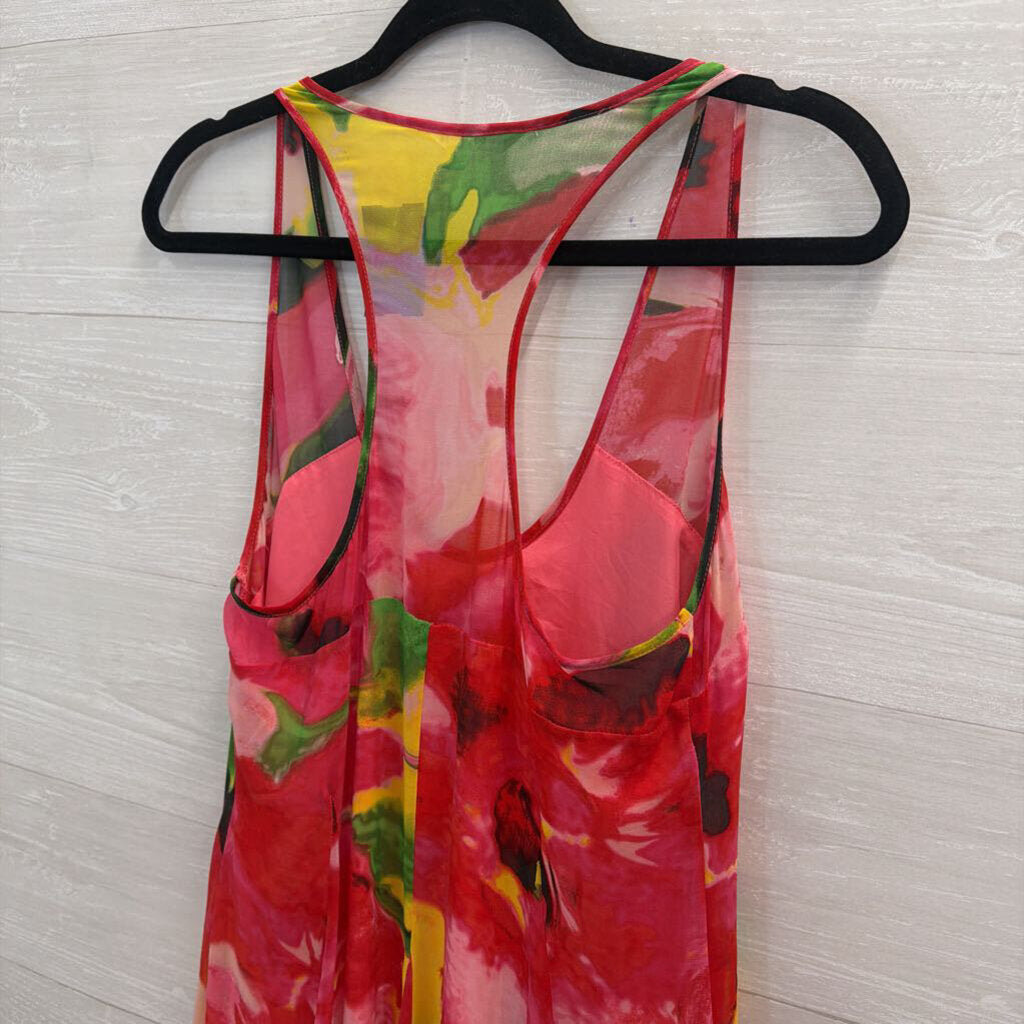 BB Dakota Pink/ Multi Print Maxi Dress Medium