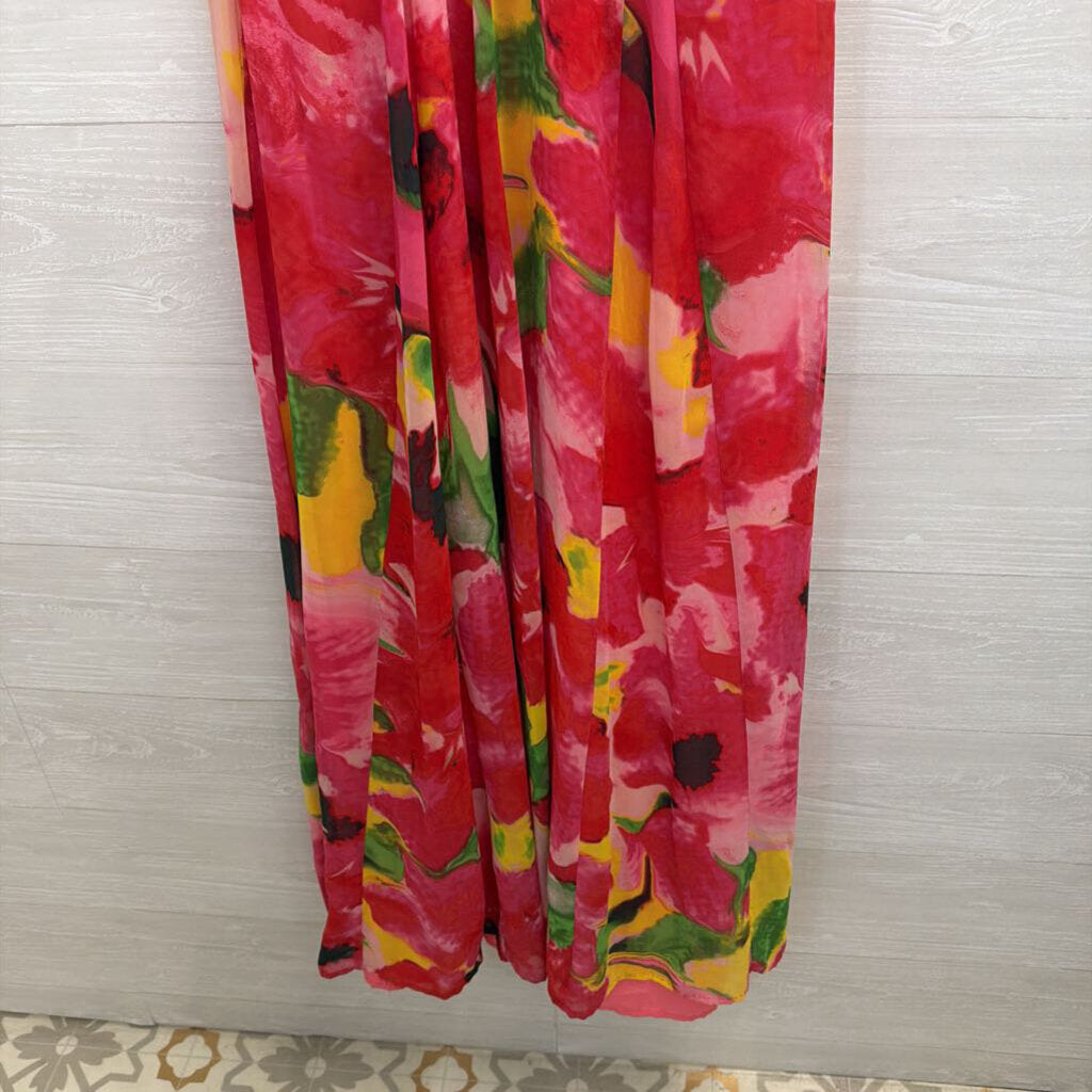 BB Dakota Pink/ Multi Print Maxi Dress Medium